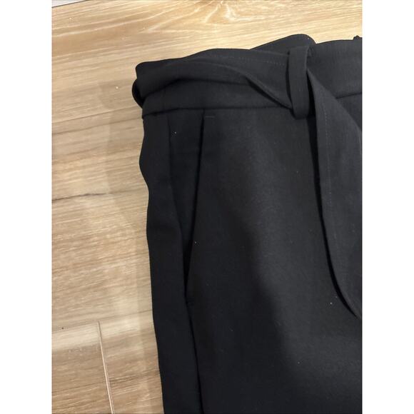 Loft Petit Devin Tie Waist Pants Women's 10P Black Sash Cropped Leg New w/Tags - Picture 7 of 7